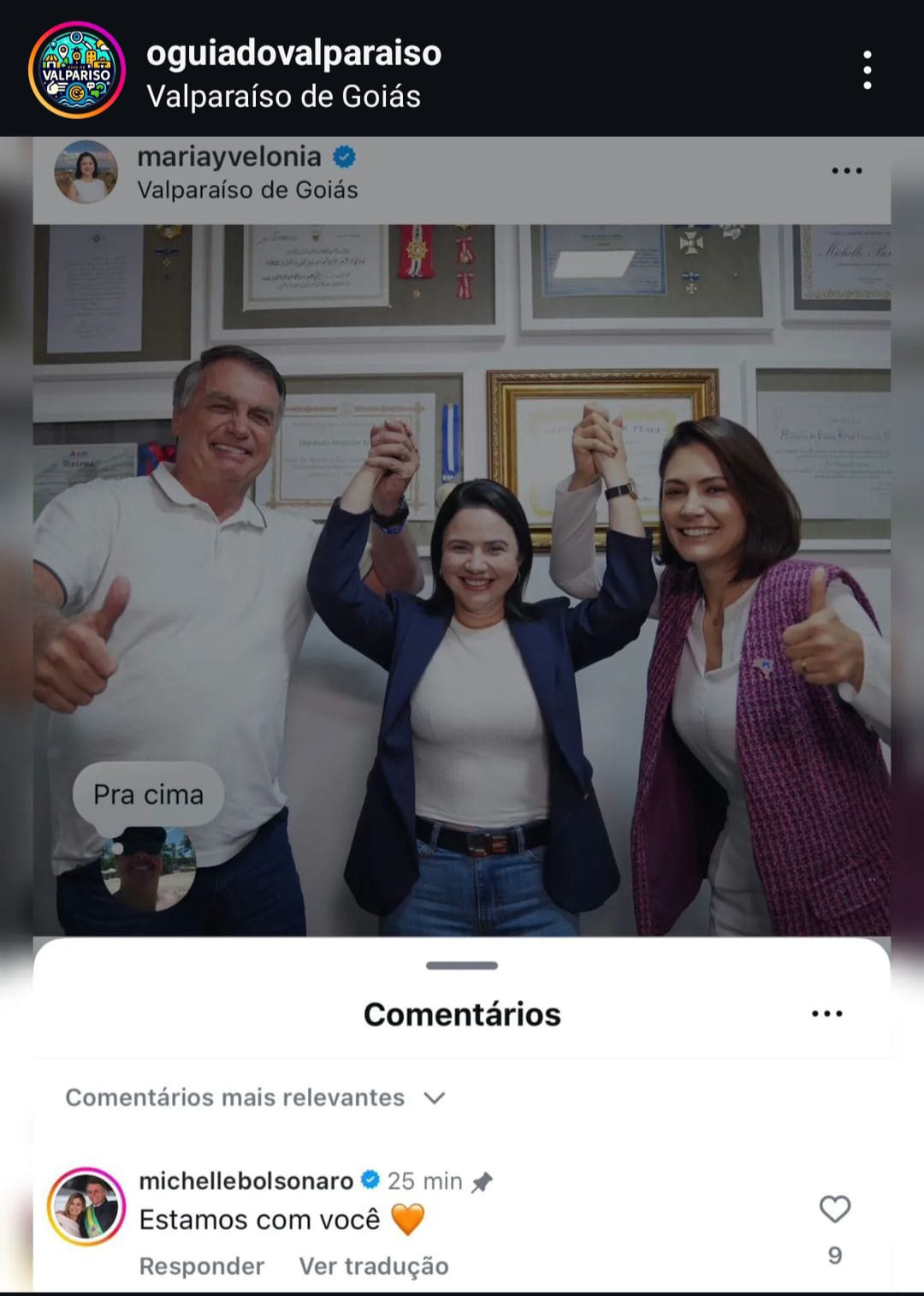 Registro de Maria Yvelônia em agenda pública